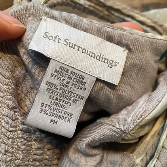 Soft Surroundings Built in Bra V-neck Strappy Long Maxi Dress Medium Petite - Picture 3 of 10